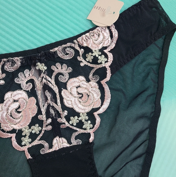 VTG Gilligan & O'Malley Pretty Mesh Embroidered Bikini Panty Size Sm - Picture 2 of 6